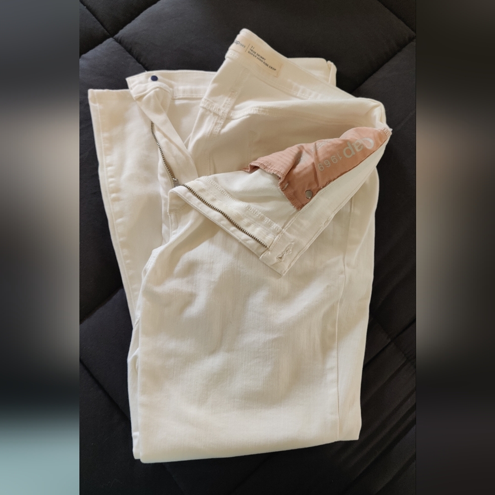 Women's Gap True Skinny White Super High Rise Crop Pants 31